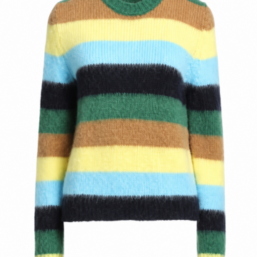 Multicolor Striped Crew Neck Knit Sweater