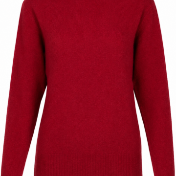 Red Crew Neck Long Sleeve Knit Sweater